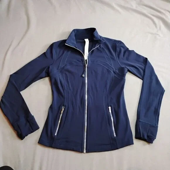 Lululemon Define Jacket Size 8 Navy Blue Full Zip Luon Yoga Running Activewear - Picture 1 of 16
